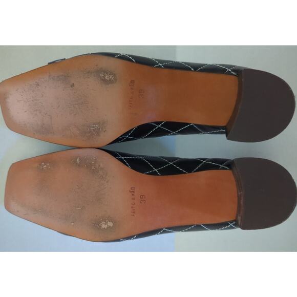 BRAZILIAN EXPLOSION by Gracienne Black Quilted Leather 2" Chunky Heel 39 US 8.5 - Picture 8 of 9